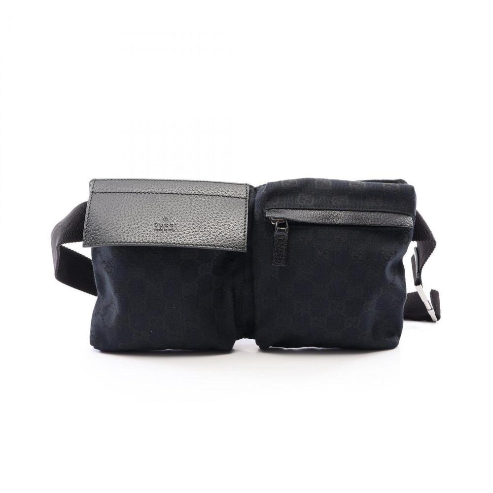 GUCCI Black Leather Fanny Pack